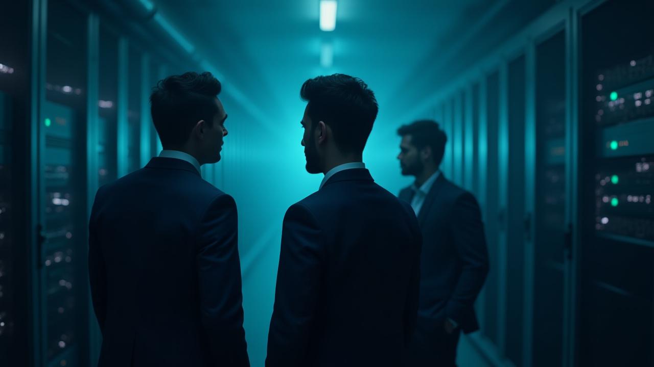 The NovaHash leadership team inside a Melbourne-based high-tech data center environment