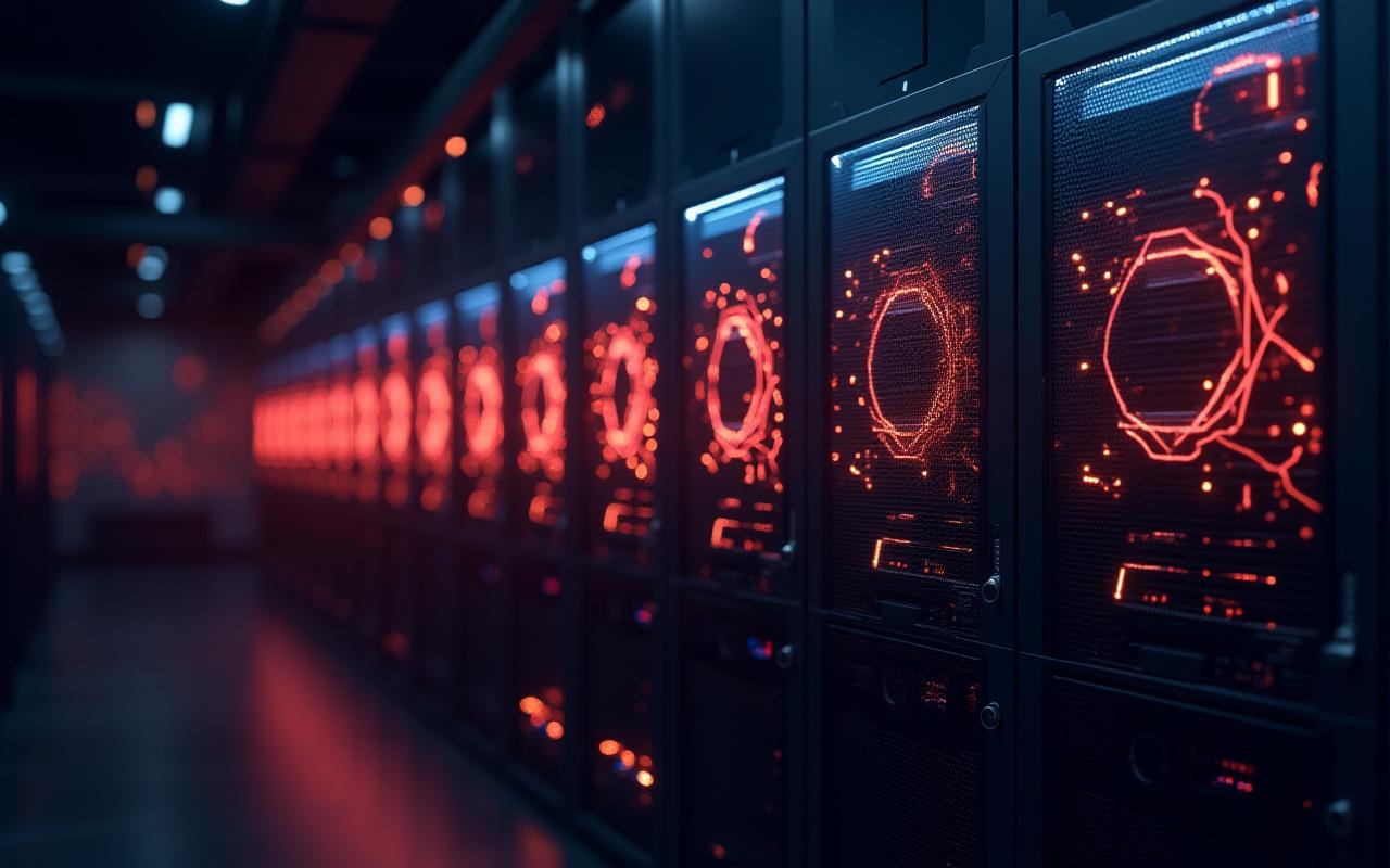 Hybrid data center showing AI computing clusters and mining rigs
